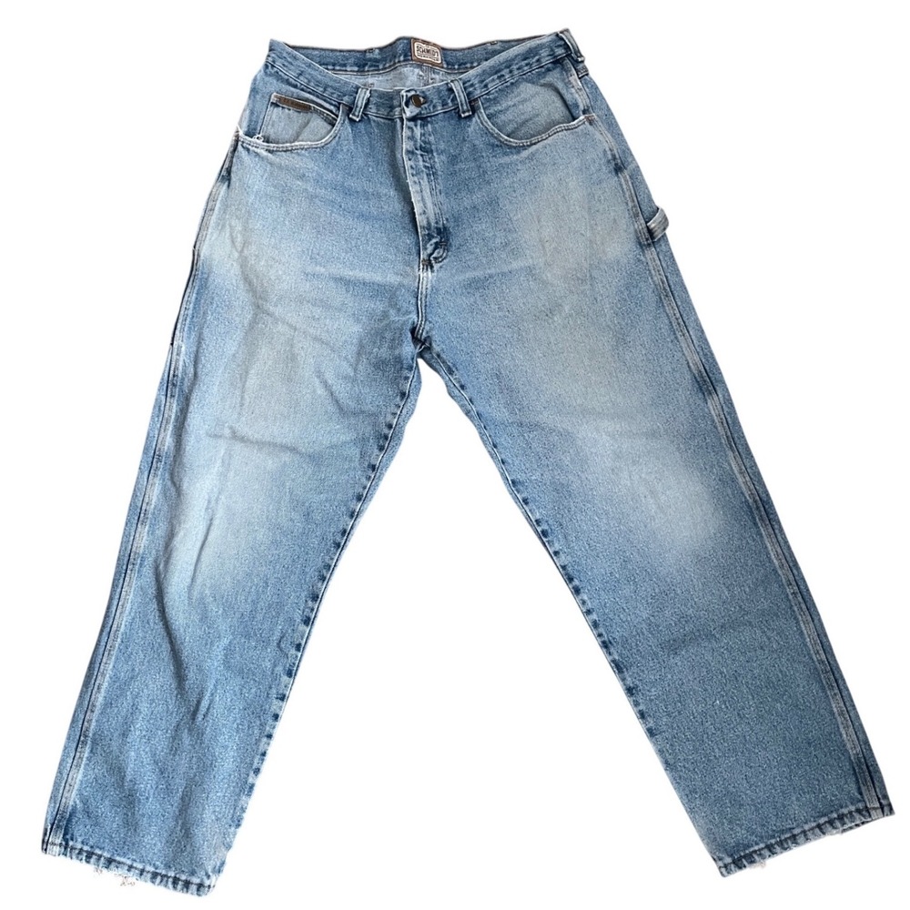 C.E. Schmidt Workwear Mens Carpenter Jeans‎ Blue Denim Relaxed Fit Size 34x28